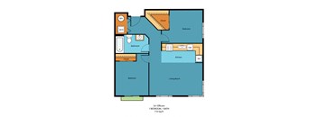2x1a Floor Plan at Guinevere Apartment Homes, Seattle, WA