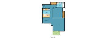 HC1x1a Floor Plan at Hill Crest Apartment Homes, Seattle, 98126