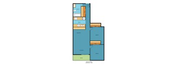 HC2x1a Floor Plan at Hill Crest Apartment Homes, Washington, 98126