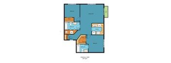 2x2a Floor Plan at King Arthurs Court, Seattle, WA, 98125