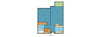 1 Bed 1 Bath Floor Plan at Pacific Park Apartment Homes, Washington, 98026