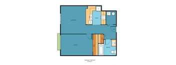 1x1a Floor Plan at Promenade at the Park Apartment Homes, Seattle, WA