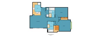 2x2a Floor Plan at Promenade at the Park Apartment Homes, Washington