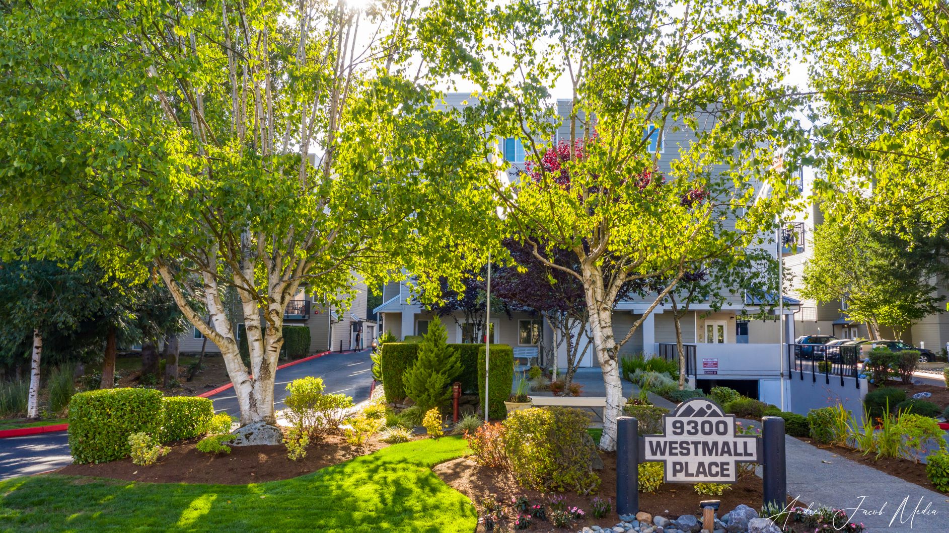 Property Signage at West Mall Place Apartment Homes, Everett, WA, 98208