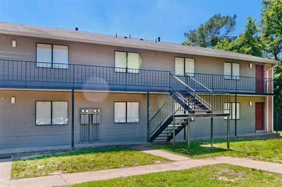 a building with a staircase on the side of it