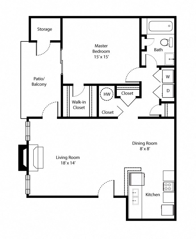 One Bedroom One Bathroom One Bedroom One Bathroom