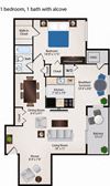 1 Bedroom 1 Bath Alcove