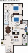 2 Bedroom 2 Bath Alcove