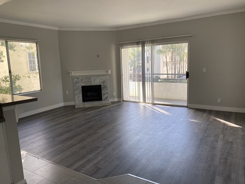 living room with fireplace