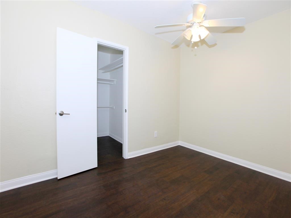 Closet and ceiling fan