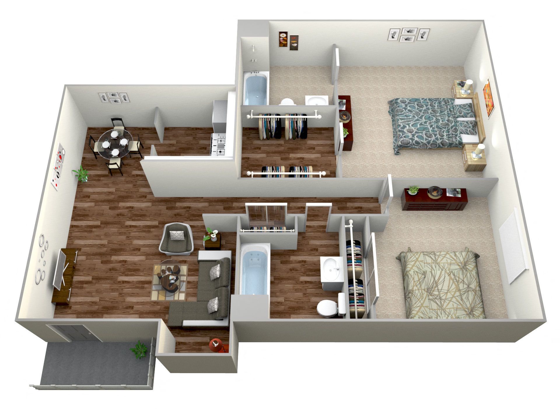 Mesa Vista Apartment Homes 2 Bedroom 2 Bathroom Apartment Floor Plan