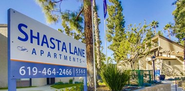 Shasta Lane Apartments Exterior Front Sign