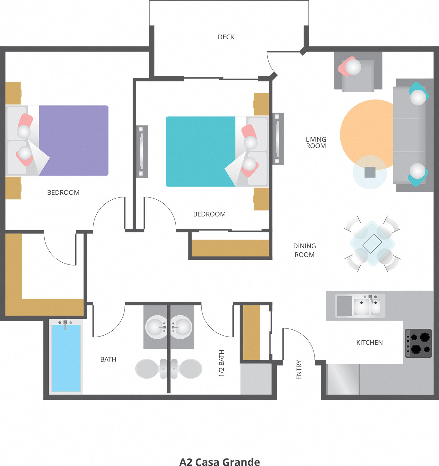Casa Grande Senior Apartment Homes 2 Bedroom Apartment Floor Plan