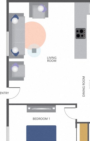 South Olive Apartments 1 Bedroom Apartment Floor Plan