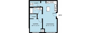 1 Bedroom 1 Bath B17