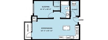 1 Bedroom 1 Bath B12