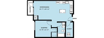 1 Bedroom 1 Bath B1