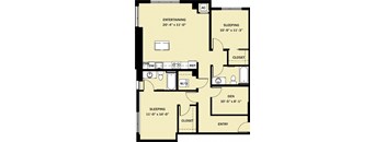2 Bedroom 2 Bath Den C3