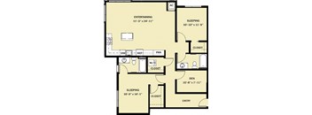 2 Bedroom 2 Bath Den C1