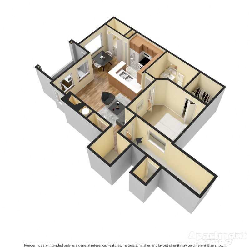 1 Bedroom 1 Bathroom 1 Bed/1 Bath Floor Plan 1