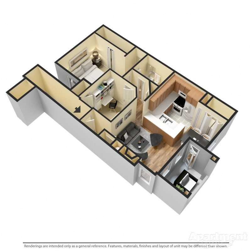 2 Bedroom 1 Bathroom 2 Bed/1 Bath Floor Plan 2