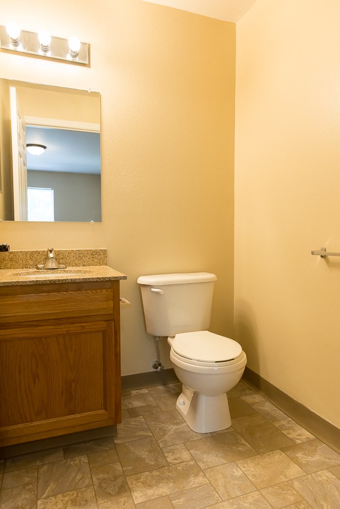 a bathroom with a toilet and a sink and a mirror
