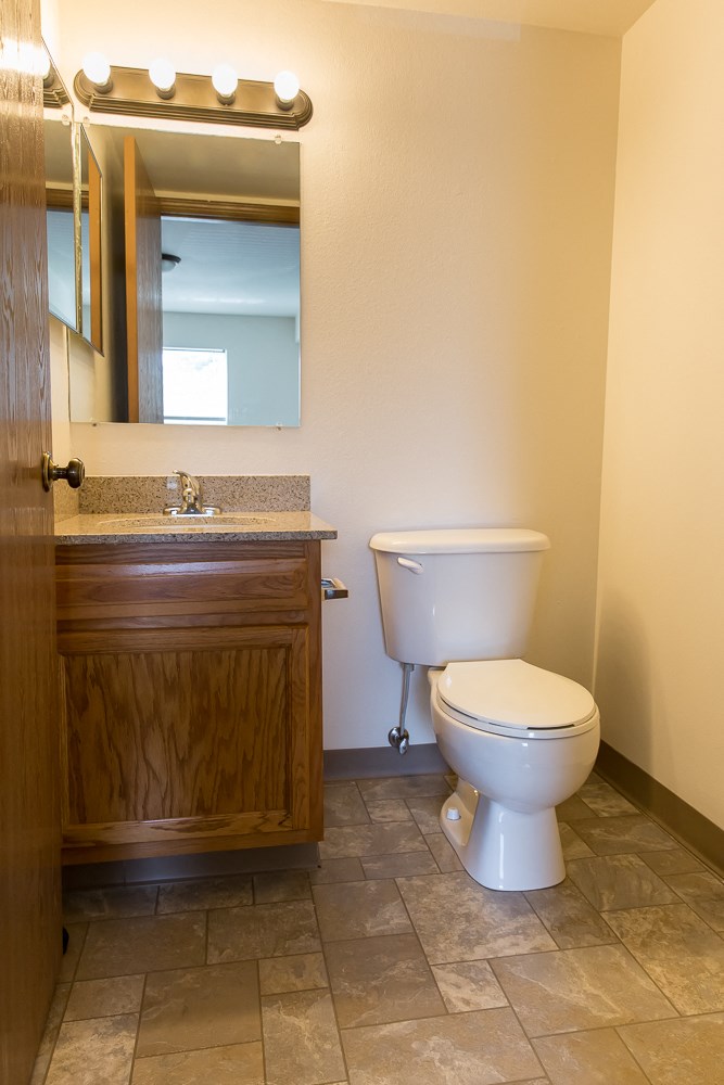 a bathroom with a toilet and a sink and a mirror