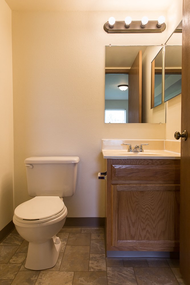 a bathroom with a toilet and a sink and a mirror
