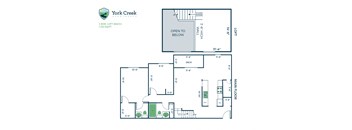 2 Bed, 1.5 Bath Loft - 1,130 sq ft