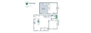 1 Bed, 1 Bath Loft - 866 sq ft