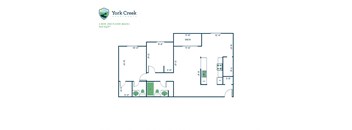 2 Bed, 1.5 Bath - 949 sq ft