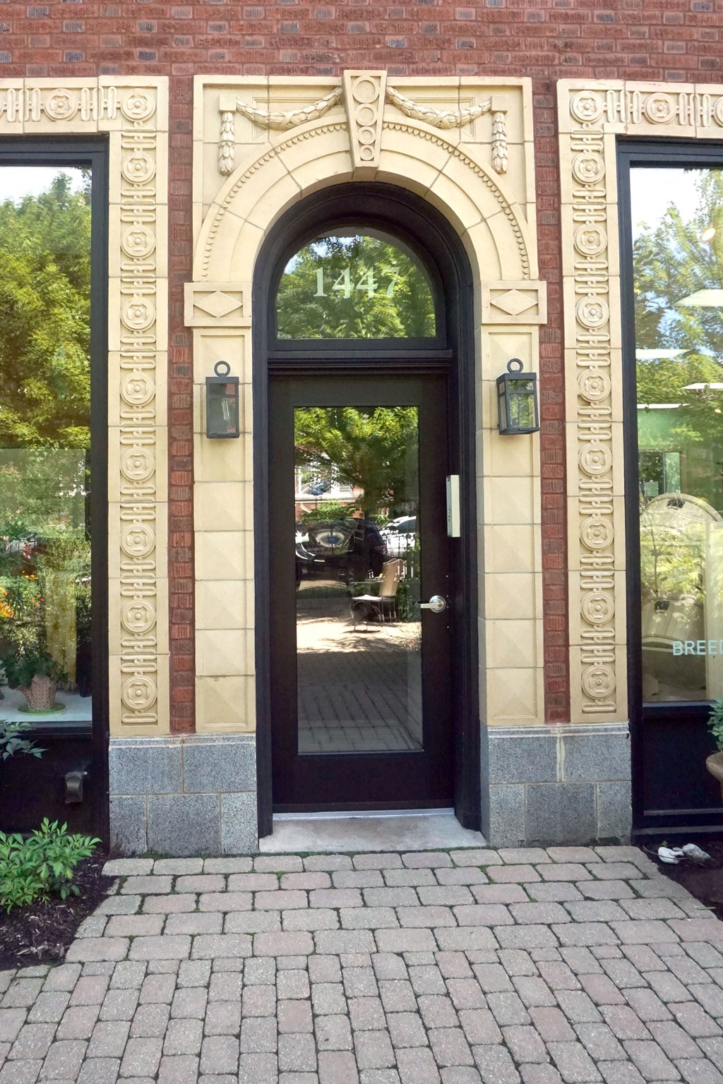 the front door of the building is wide open