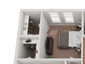 2x2 2 Bedroom apartment at Capitol Gateway in Atlanta, Georgia