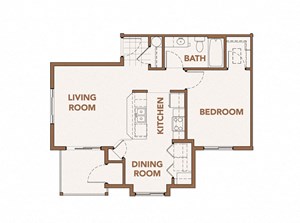 1x1 Floor Plan Vancouver, WA 98684 | Copper Lane Apartments