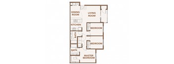 3x2 Floor Plan Vancouver, WA 98684 | Copper Lane Apartments