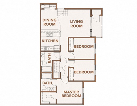 3x2 Floor Plan Vancouver, WA 98684 | Copper Lane Apartments