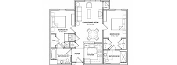 2 Bedroom Floor Plan- 2C