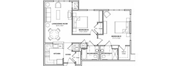 2 Bedroom Floor Plan- 2D