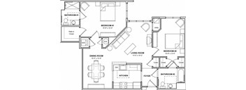 2 Bedroom Floor Plan- 2E