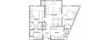2 Bedroom Floor Plan- 2B