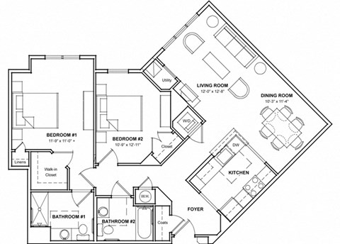 2 Bedroom Floor Plan- 2F