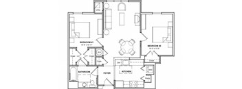 2 Bedroom Floor Plan- 2A