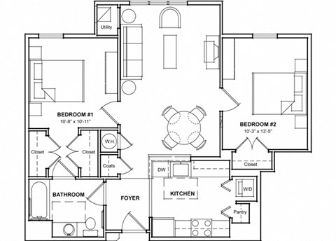 2 Bedroom Floor Plan- 2A