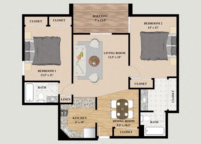 Cascade 2 Bedroom 2 Bathroom Floor Plan Cascade 2 Bedroom 2 Bathroom Floor Plan at Mountain Village