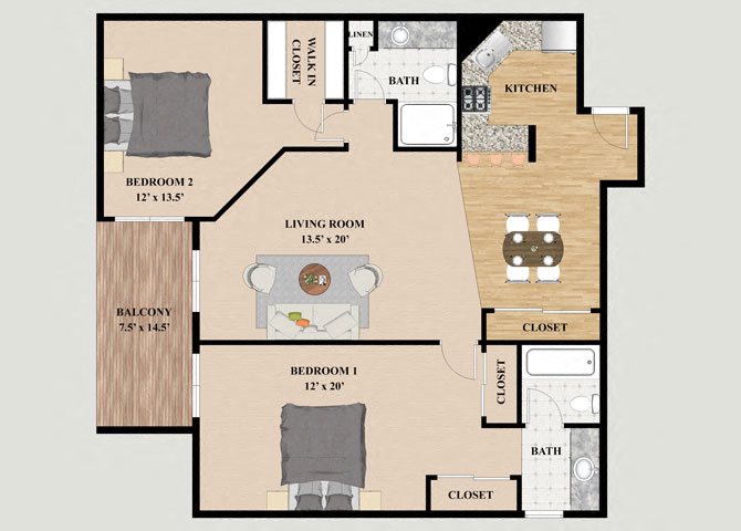 Diamondheard 2 Bedroom 2 Bathroom Floor Plan Diamondheard 2 Bedroom 2 Bathroom Floor Plan at Mountain Village