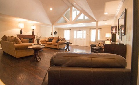 a living room with a couch and a chair