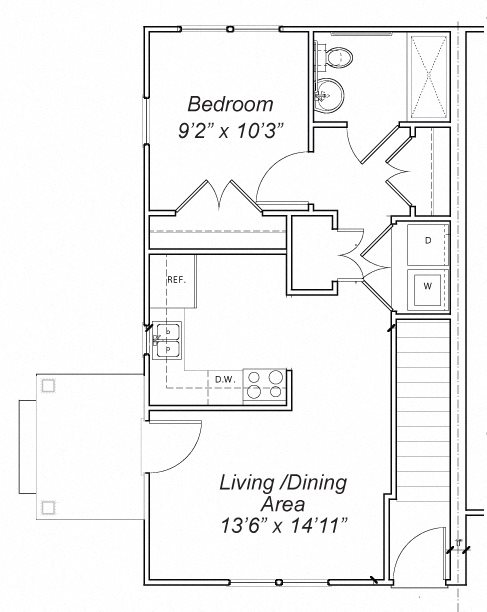 Hunting Creek 1 Bedroom Apartment Floor Plan Hunting Creek 1 Bedroom Apartment Floor Plan