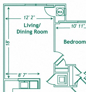 The Bamboo 1 Bedroom 1 Bathroom Floor Plan The Bamboo 1 Bedroom 1 Bathroom Floor Plan