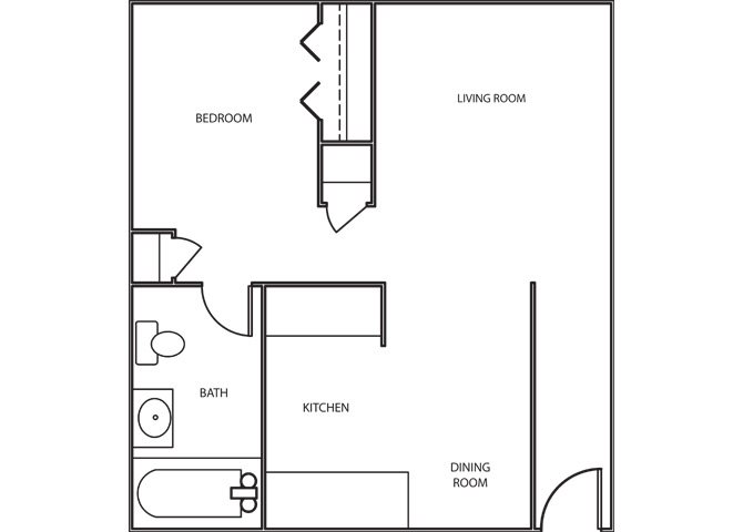1 Bedroom Floor Plan 2