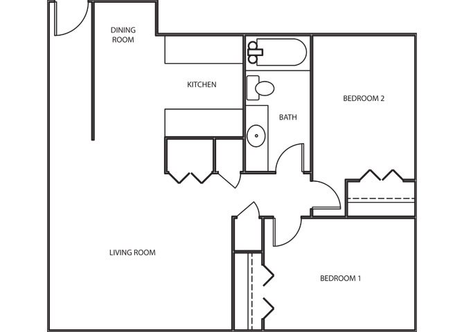 2 Bedroom Floor Plan 3